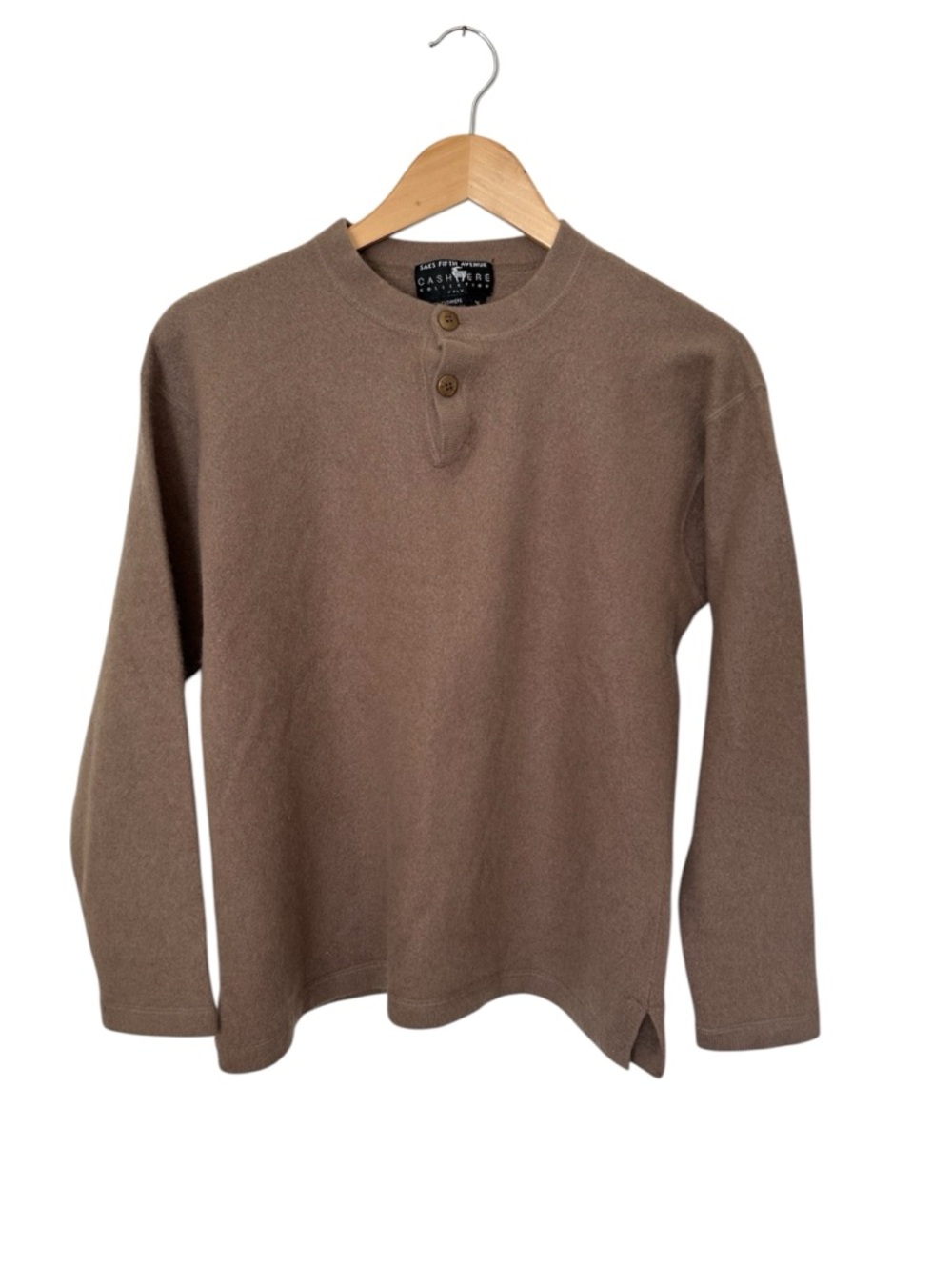 Saks Fifth Avenue Cashmere Henley in Taupe